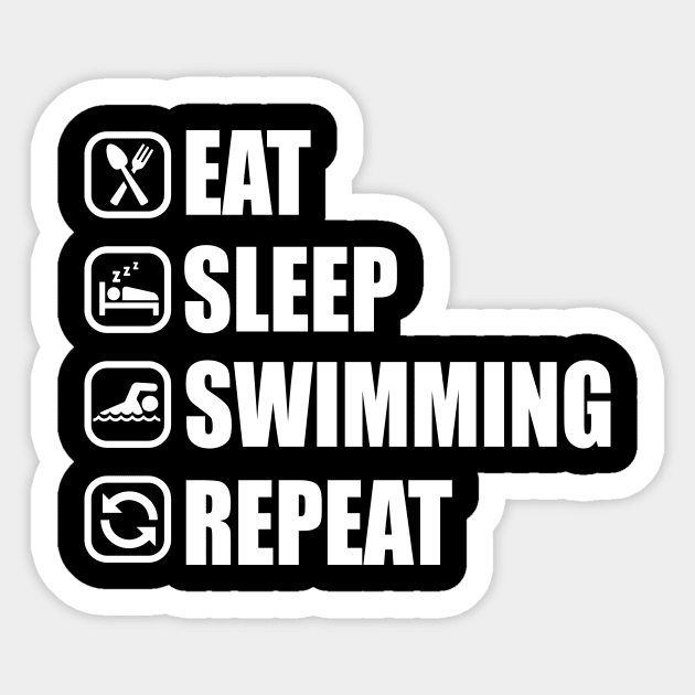 Eat Sleep Swimming - Swim Team Practice Gift Sticker by biNutz